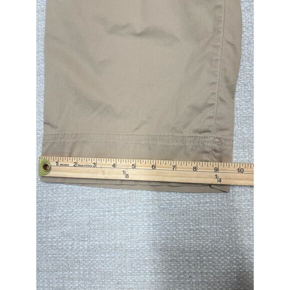 Talbots Pants Khaki Wide Leg Crop 10 Summer Beach Vibes, Drawstring Waistband - Picture 10 of 14